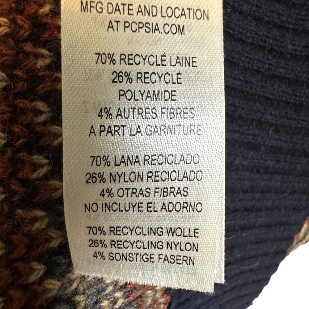 Patagonia Sweater Recycled Wool Cottage Isle XL Knit Fair Isle New Navy - Picture 9 of 15